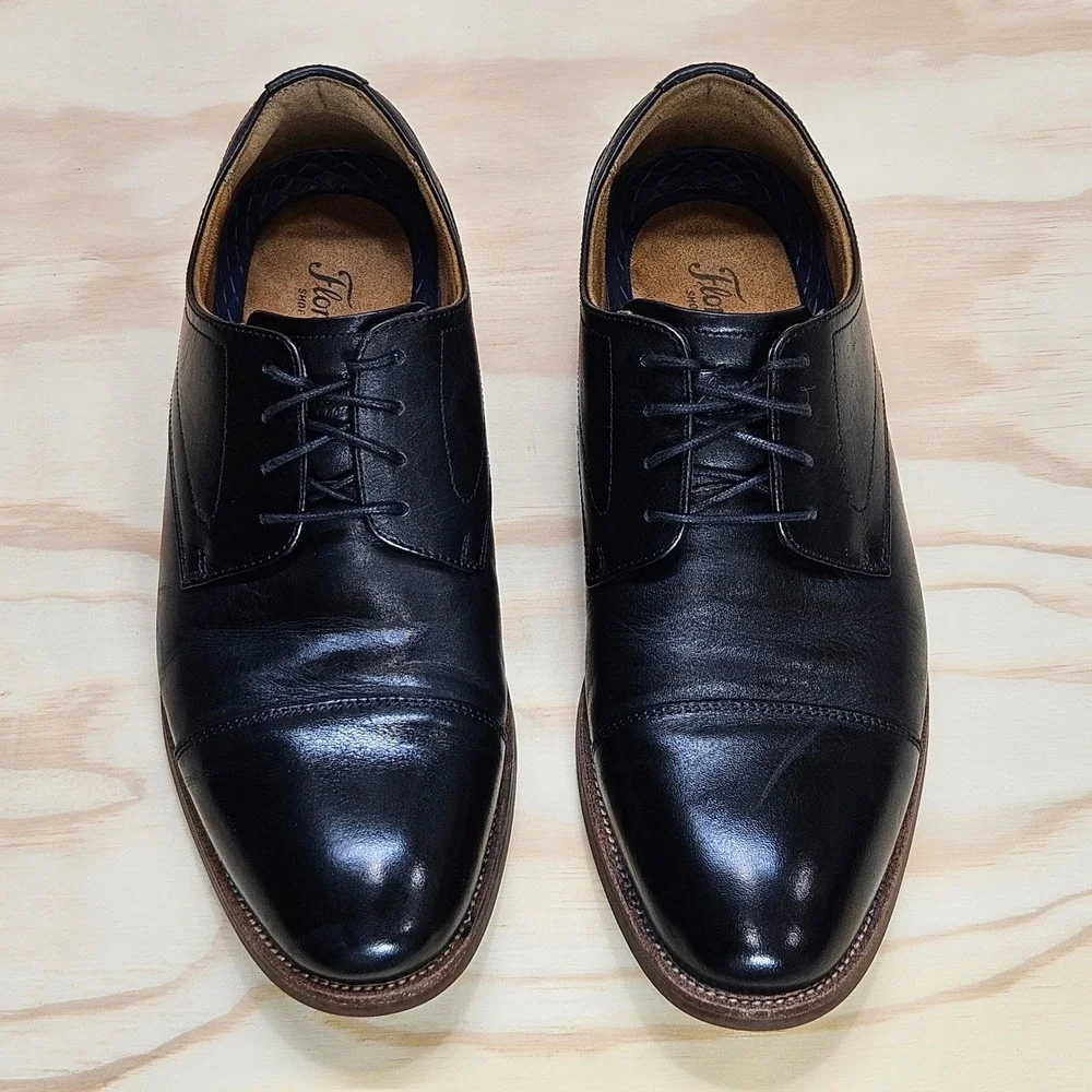 Florsheim Mens Black Leather Cap Toe Oxford Dress Shoes 13384NR-001 Size 9.5 M